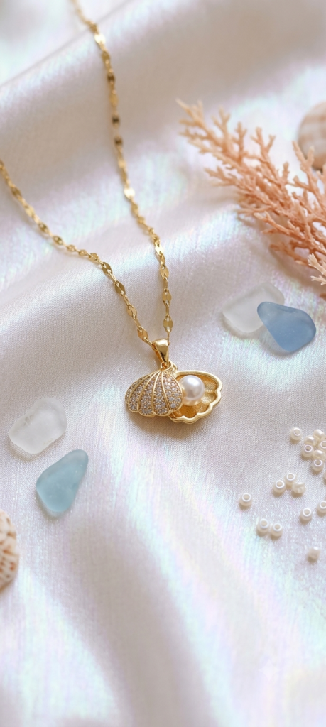 Oceanic Pearl Seashell Pendant