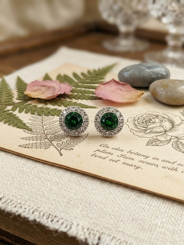 Emerald Radiance Halo Studs
