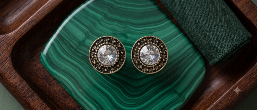 Ornate Crystal Halo Studs