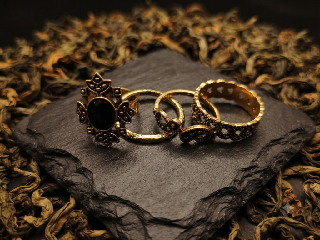 Antique Gold Floral & Lattice Collection