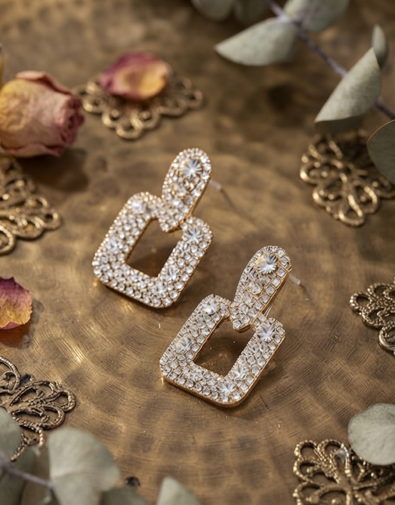 Radiant Rectangular Pave Studs