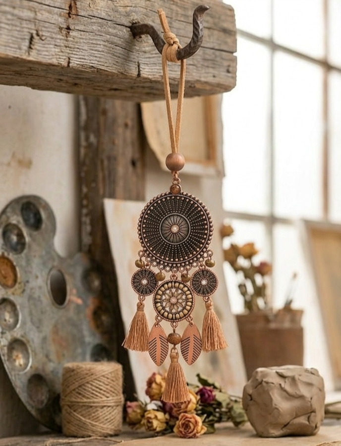 Bohemian Bronze Dreamcatcher Ornament