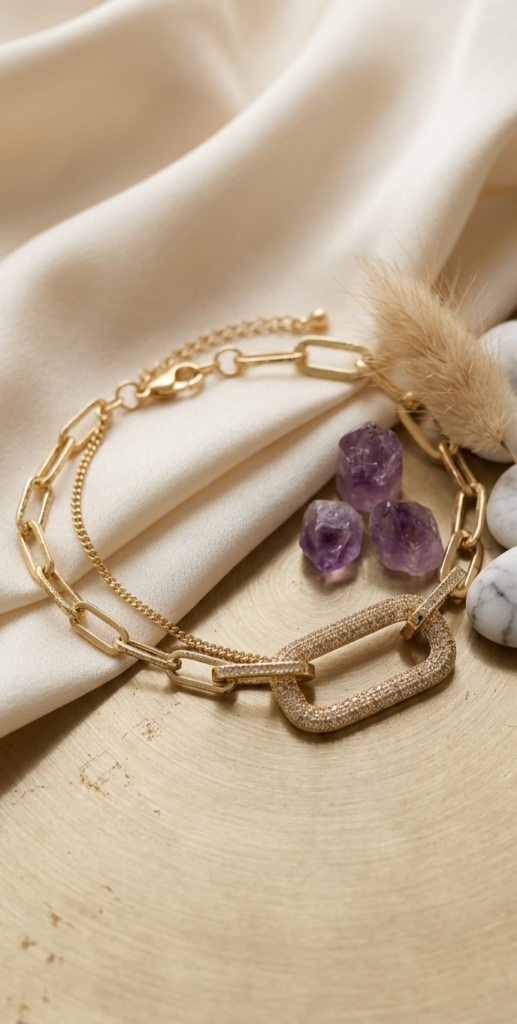 Modern Glamour Pave Link Bracelet