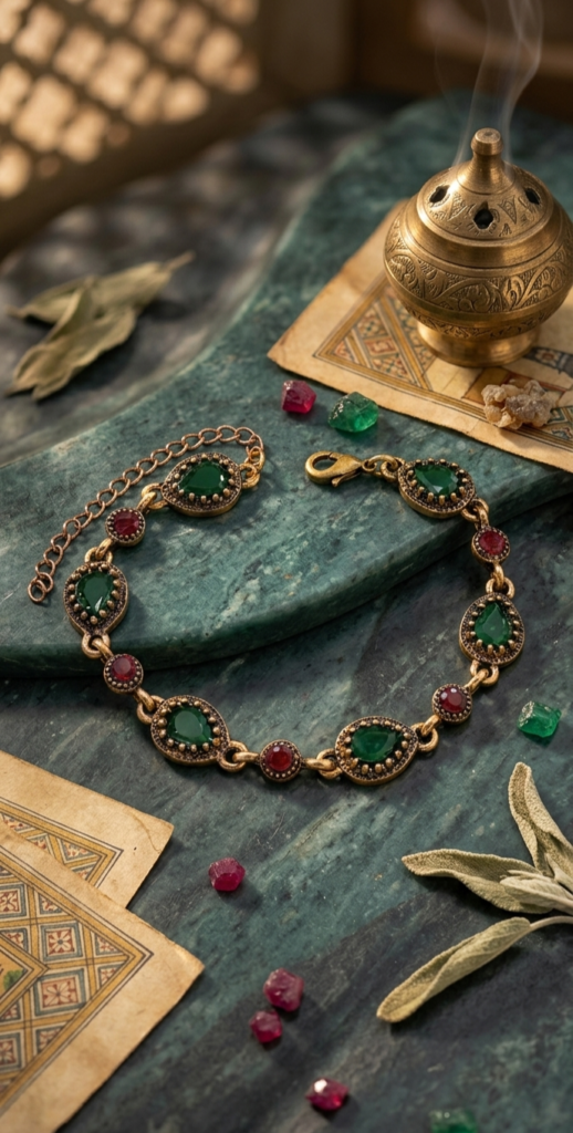 Vintage-Inspired Gemstone Link Bracelet