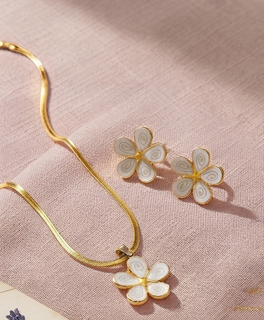 Golden Blossom Enamel Set