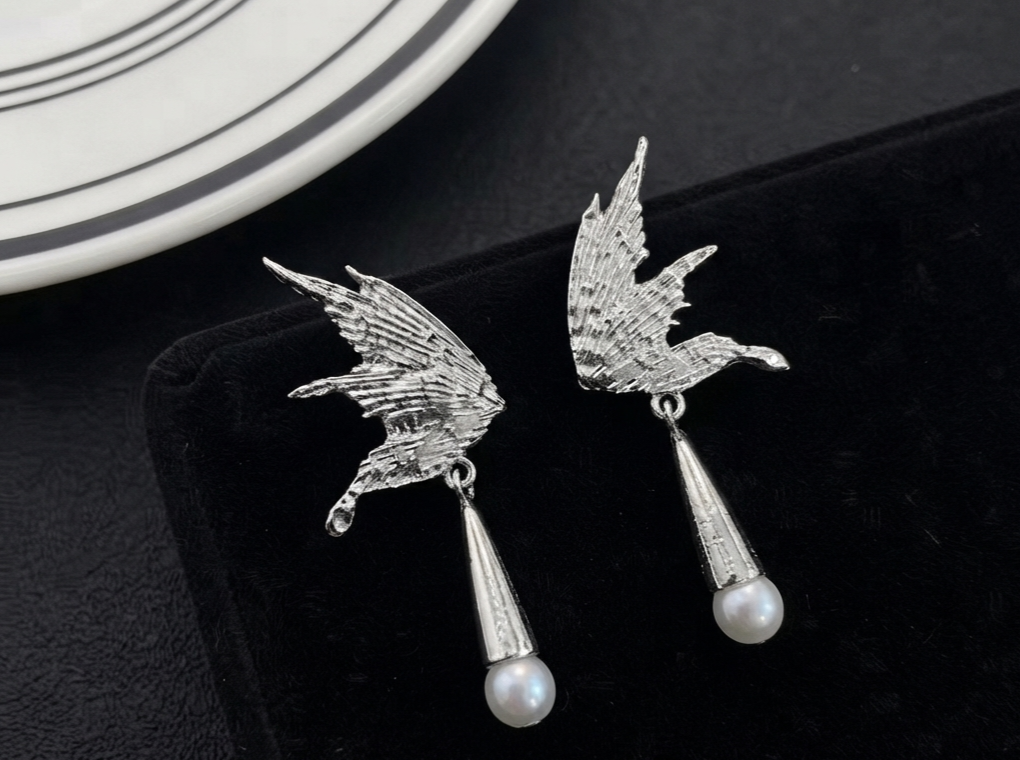 Ethereal Winged Pearl Drops