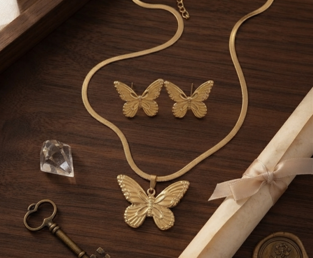 Golden Monarch Butterfly Set