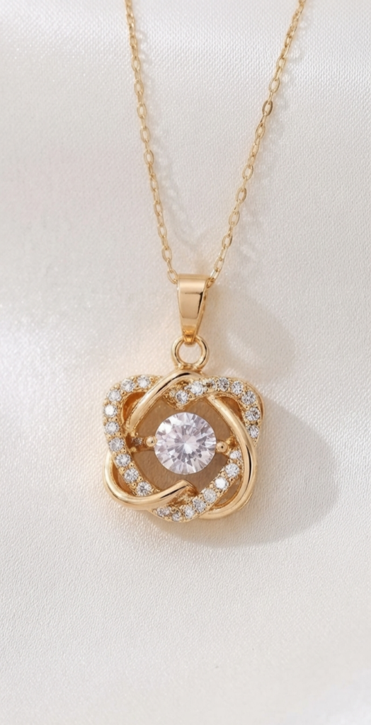 Radiant Intertwined Solitaire Necklace