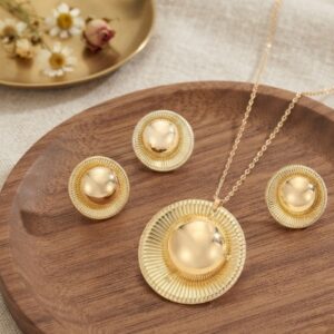 Gilded Sunburst Dome Jewelry Set