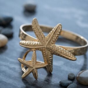 Ocean Serenade Starfish Bracelet and Ring Set