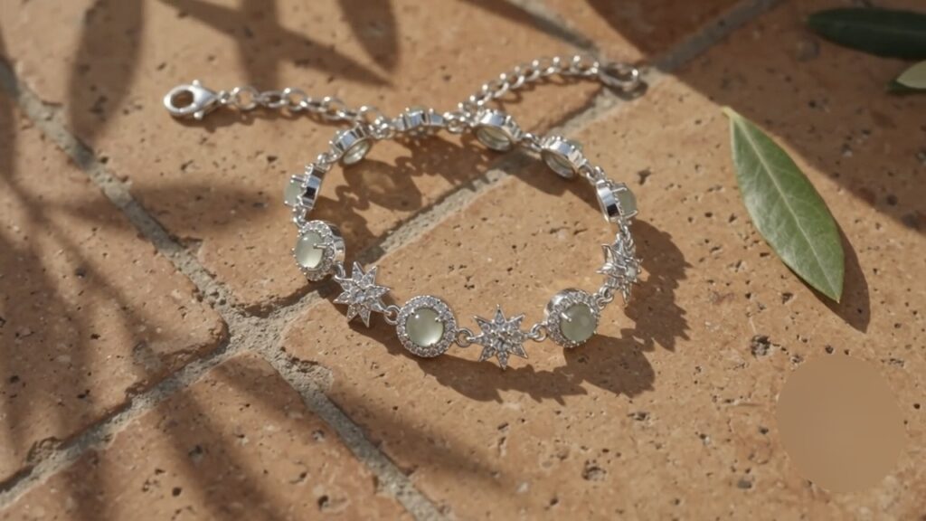 Celadon Starburst Crystal Bracelet